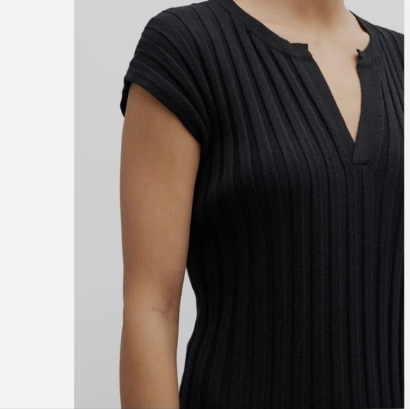 #098 Sz XS Maxi Dress - Freshman1996  Black Ribbed Knit - Picture 5 of 14